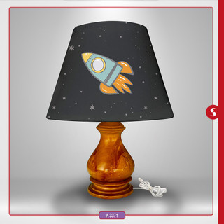 آباژور مخروطی پایه چوبی کد 3371
