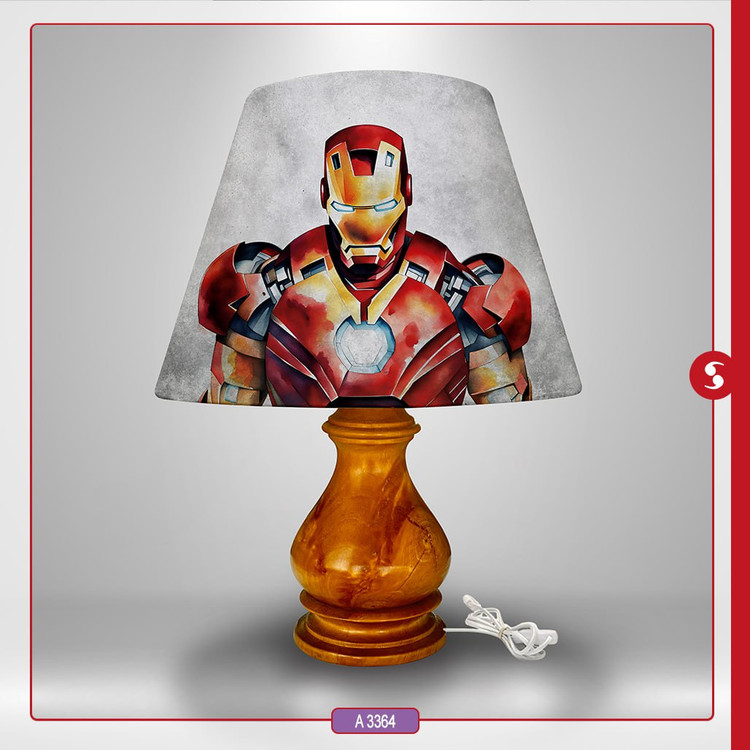 آباژور مخروطی پایه چوبی کد 3364