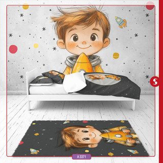 ست خواب اتاق نوزاد -نوجوان کد 3371 (لوستر-روتختی -ساعت -آباژور-صندوق-سطل -جعبه دستمال-فرش)